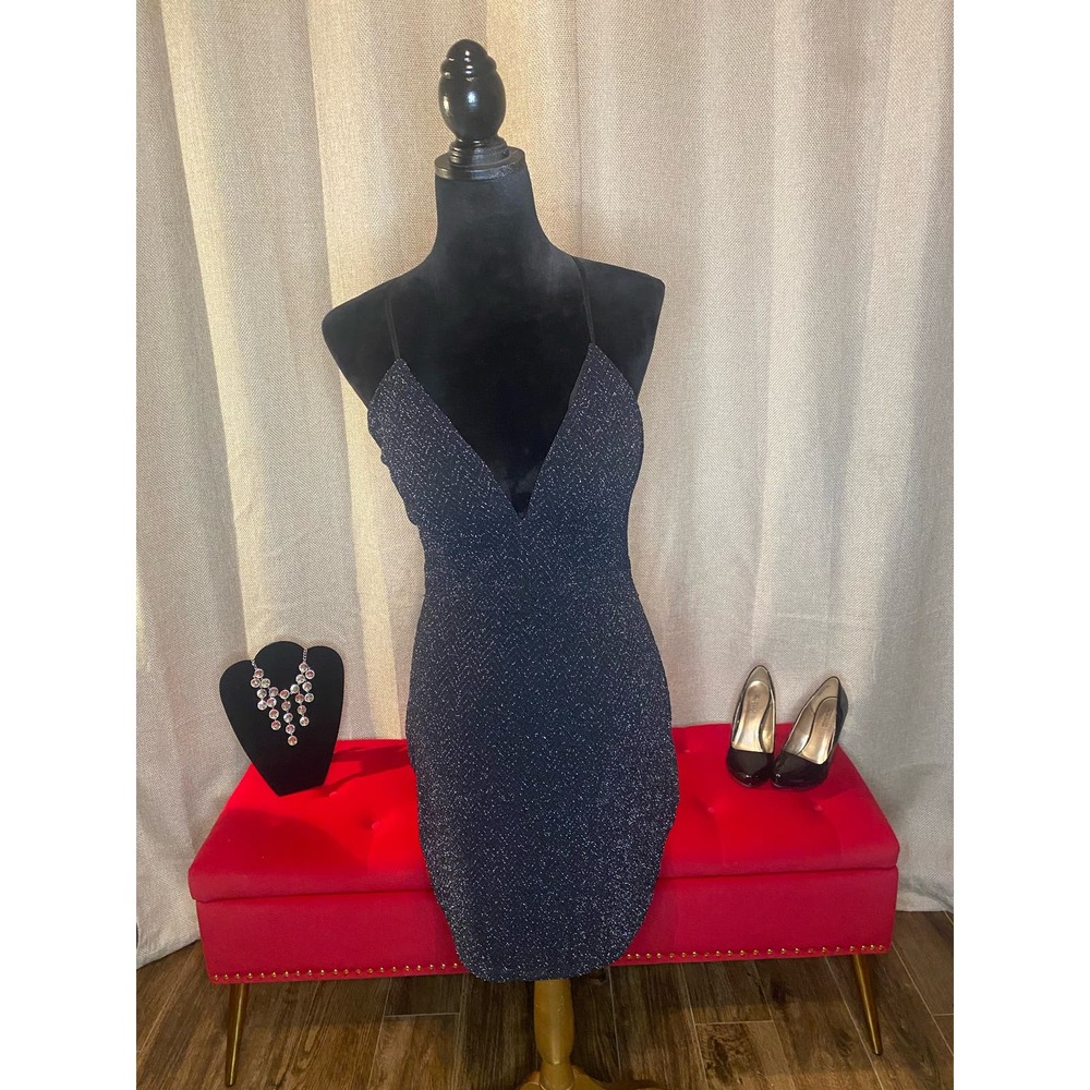 Emerald Sundae Black Shimmer With Lace Back Mini - Size M
